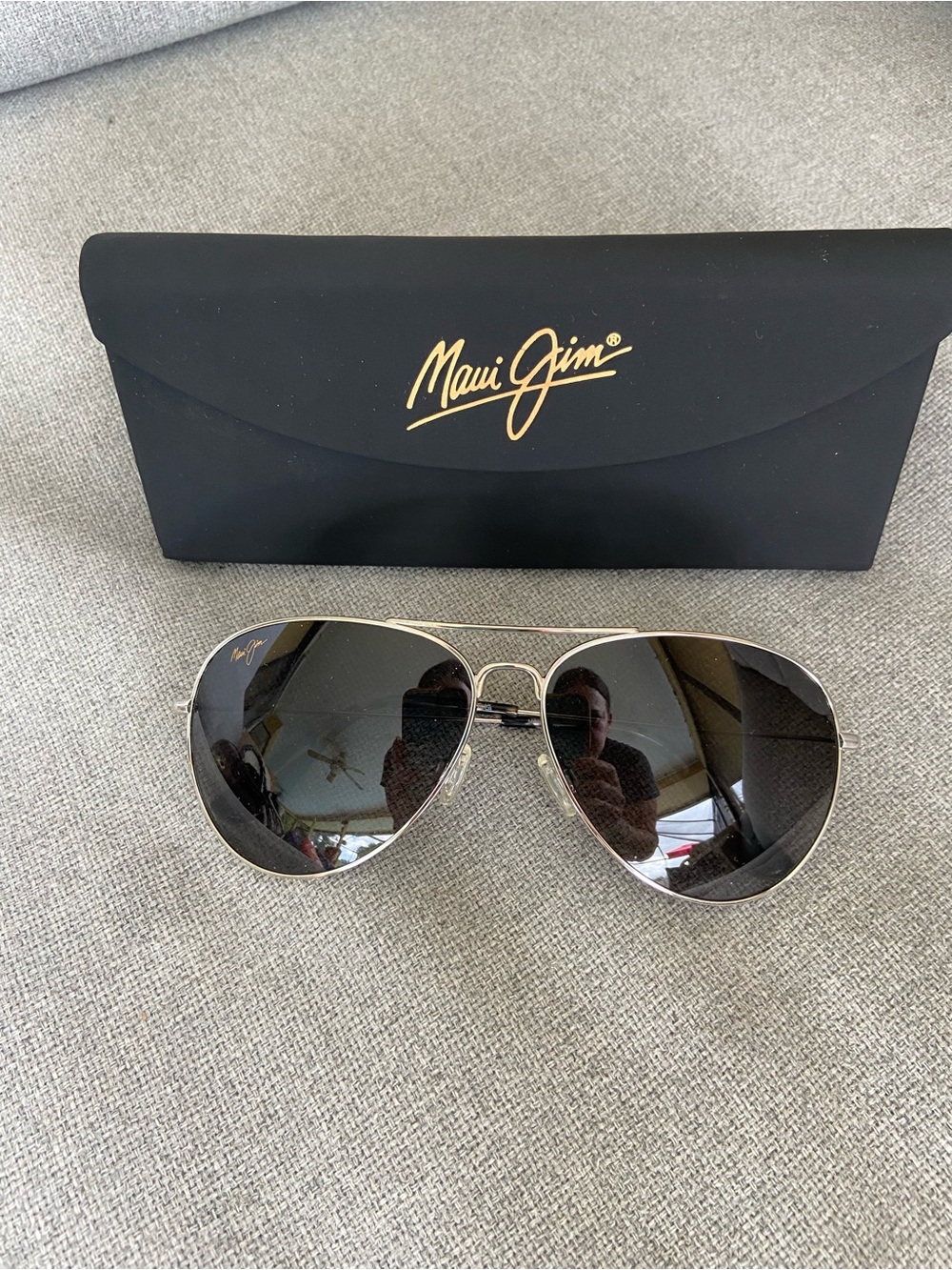 Maui Jim Aviator Sunglasses in Black and Silver